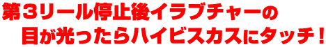 第３リール停止後イラブチャーの目が光ったらハイビスカスにタッチ！